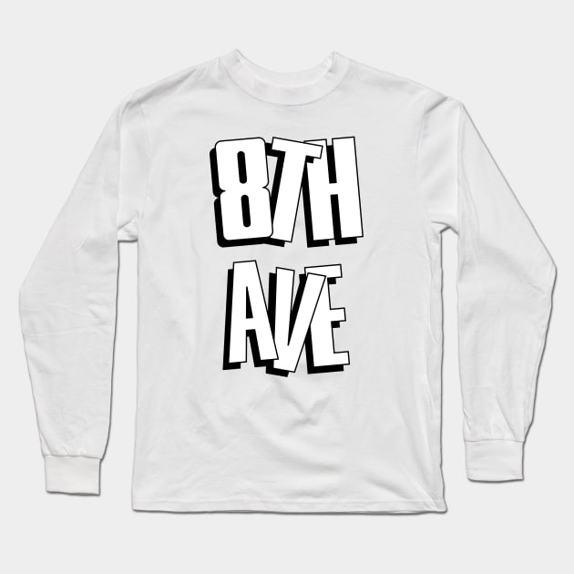 8TH Party White Long Sleeve T-Shirt by 8TH AVE Clothing